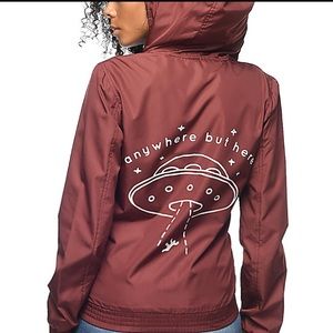 A-Lab Kenlie Far Out Full Zip Burgundy Windbreaker